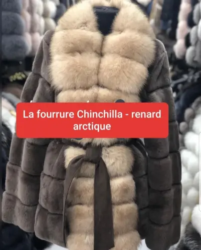 Veste fourrure Chinchilla - renard arctique M/L à Sierre