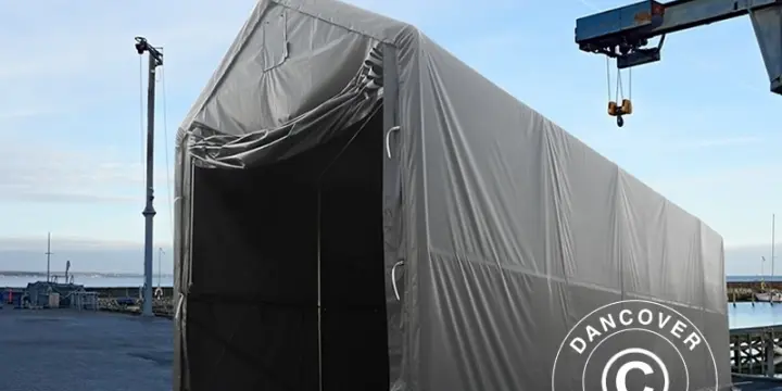 Lagerzelt PRO XL 4x10x3,5x4,59m, PVC, Grau