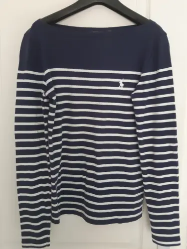 PoloRalphLauren T-shirt femme bleu marine marinière,S à Genève