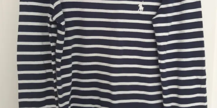 PoloRalphLauren T-shirt femme bleu marine marinière,S