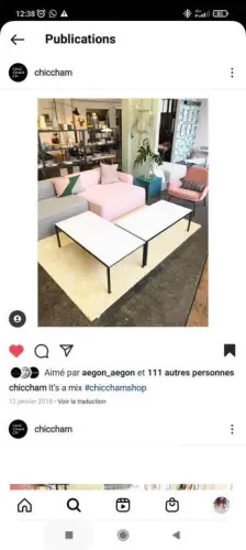 Table basse Florence Knoll originale à Lausanne