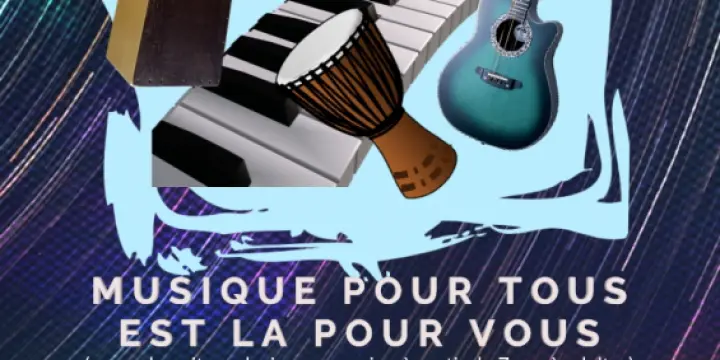 Cour de musique guitare, percussion, clavier