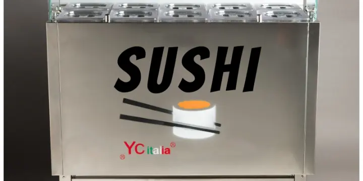 VITRINE RÉFRIGÉRÉE POUR PRÉPARATION SUSHI AVEC BACS ET COUVERCLES