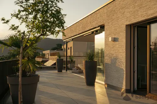 Wohnen wie im Einfamilienhaus - stilvolle Attika mit 137 m² Terrasse