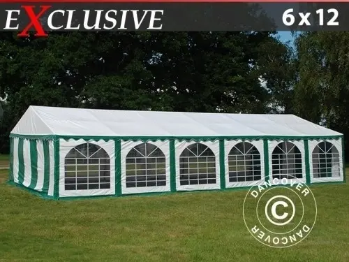 Partyzelt Exclusive 6x12m PVC, Grün/Weiß à Zurich