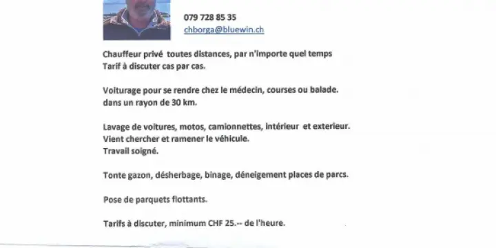 Retraité propose ses services