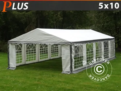 Partyzelt PLUS 5x10m PE, Grau/Weiß à Zurich