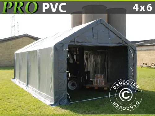 Lagerzelt PRO 4x6x2x3,1m, PVC, Grau à Zurich