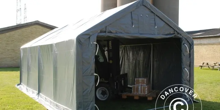 Lagerzelt PRO 4x6x2x3,1m, PVC, Grau