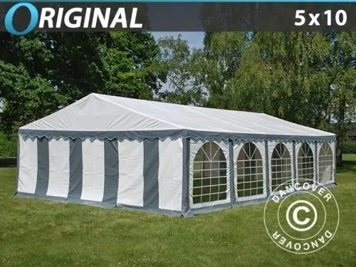 Partyzelt Original 5x10m PVC, Grau/Weiß à Zurich