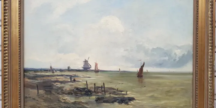 DELPY - Voiliers en Hollande - Huile sur toile