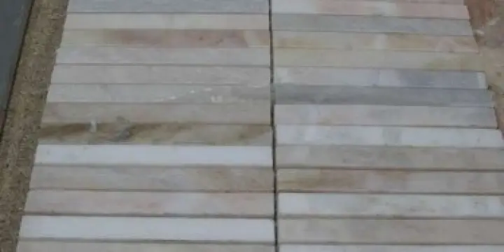 mosaique marbre beige sur filet