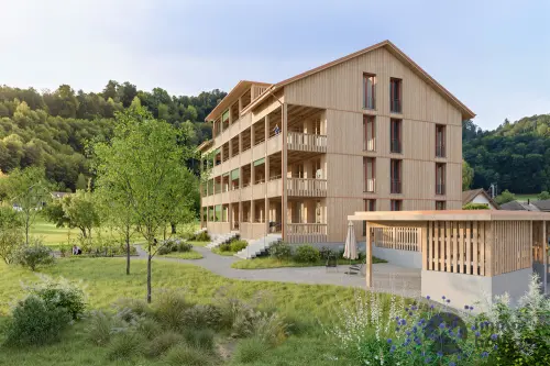 Wohnen im Baumgarten: Holzbau mit Charme und Weitblick à Wikon
