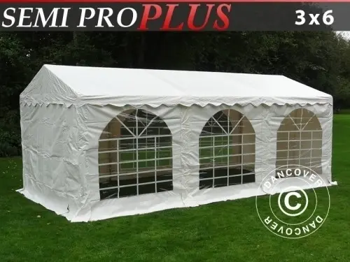 Partyzelt SEMI PRO Plus 3x6m PVC, Weiß à Zurich