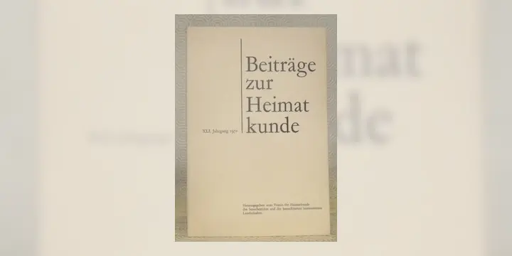 BEITRÄGE ZUR HEIMATKUNDE. Herausgegeben vom Verein für Heimatkunde des Sensebezirks und der…