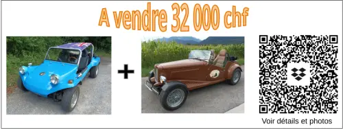 VW Buggy + MP Lafer en duo les 2 sur base de vw coccinelle à Bex