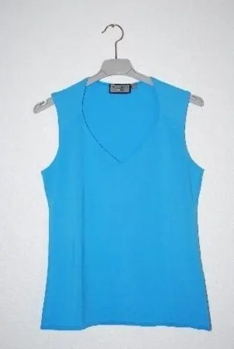 Top turquoise simple avec col en V à Vucherens