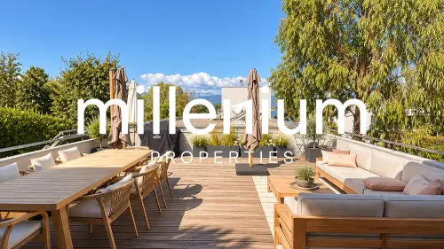 Belle villa familiale contemporaine avec vue sur le lac à Anières
