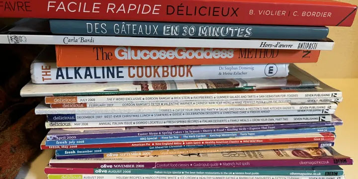 Lot de livres et magazines de cuisine