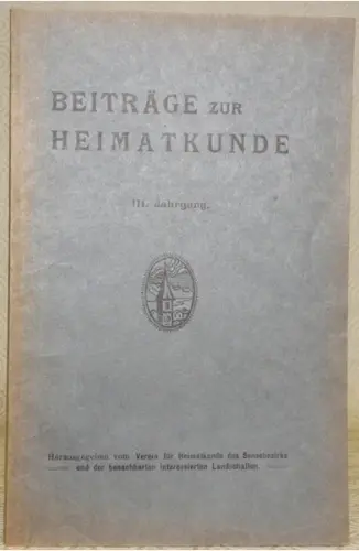 BEITRÄGE ZUR HEIMATKUNDE. Herausgegeben vom Verein für Heimatkunde des Sensebezirks und der…