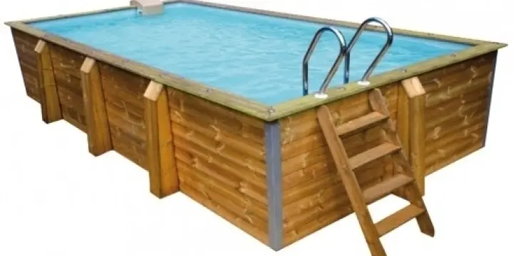 Piscine bois rectangulaire 6.50 mètres