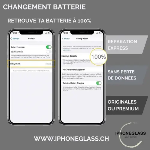 Remplacement batterie iPhone Delémont, Moutier à Delémont