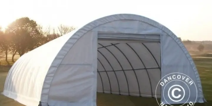 Rundbogenhalle 9,15x12x4,5m PVC, Weiß