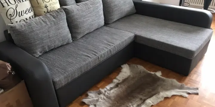 Canapé d'angle convertible NEUF, 5 places avec rangement