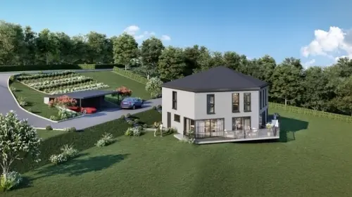 Villa jumelle de 126 m2 habitable.  Parcelle de 673 m2  Villa B à Orbe