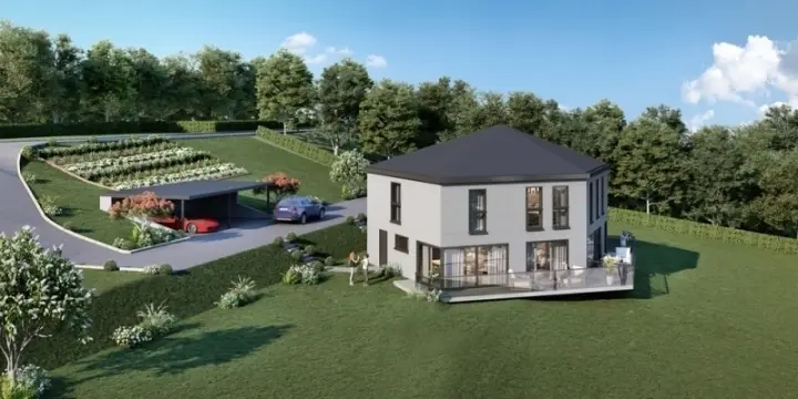 Villa jumelle de 126 m2 habitable.  Parcelle de 673 m2  Villa B