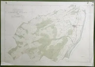 Commune de Enney. Plan d’ensemble. Levé par J. Ansermot. Carte topographique 5.000. Format 1mx70cm.
