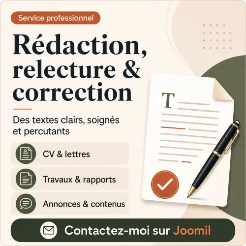 Relecture et correction de documents/travaux + écriture à Genève