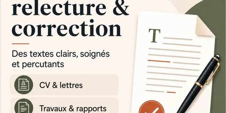 Relecture et correction de documents/travaux + écriture