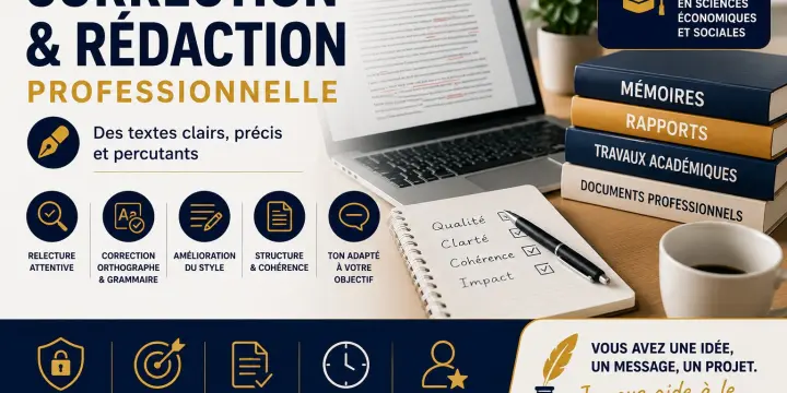 ⭐ Correction mémoire, CV, rapports – rédaction professionnelle