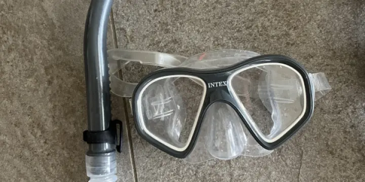 Masque et tuba gris taille adulte