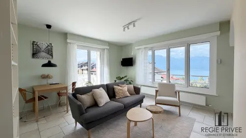 Appartement de 2.5p. meublé avec vue sur le lac à Brent