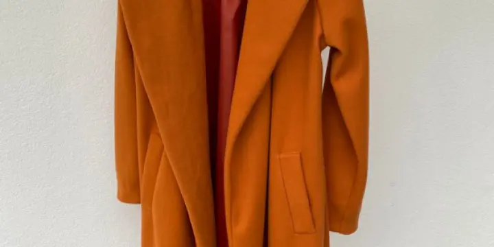Manteau italien femme orange longue manche