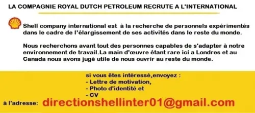 shell petroleum lance un avis de recrutemnte à marceille