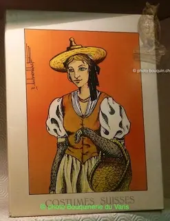 Costumes suisses. Recueil de 24 lithographies en couleurs et une feuille de présentation sur…