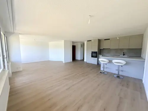 Appartement traversant rénové dans une copropriété bien entretenue à Tolochenaz