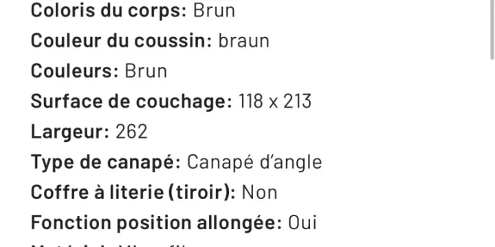 Canape d’angle