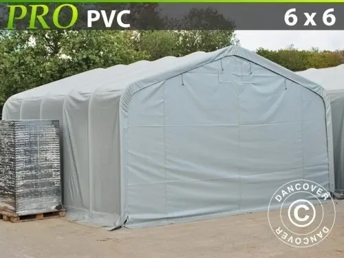 Lagerzelt PRO 6x6x3,7m PVC, Grau à Zurich