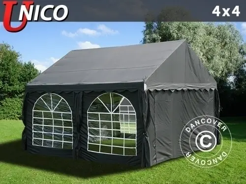 Partyzelt UNICO 4x4m, Schwarz à Zurich