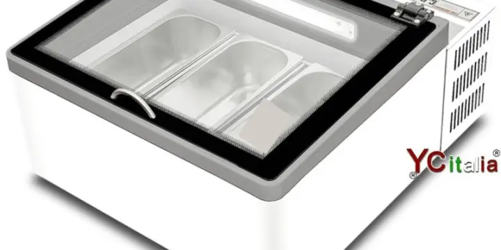 Vitrine avec 3 saveurs de comptoir