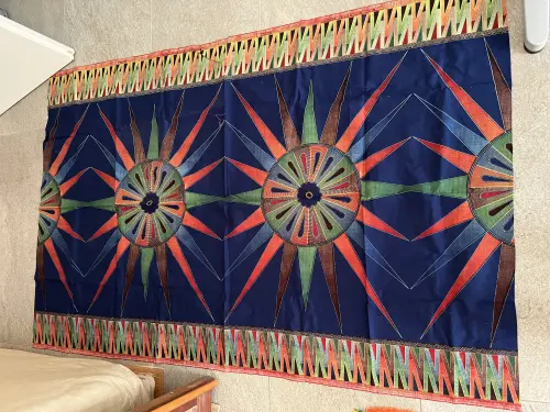 Tissu africain wax 167 x 113 cm bleu rouge et vert à Nyon
