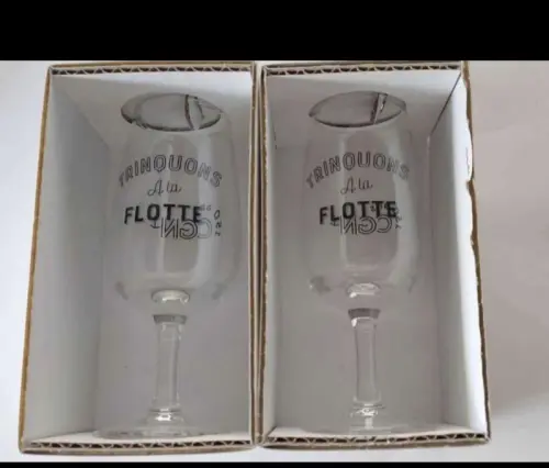 2 verres vin blanc "Trinquons à la flotte" Neufs à Moutier