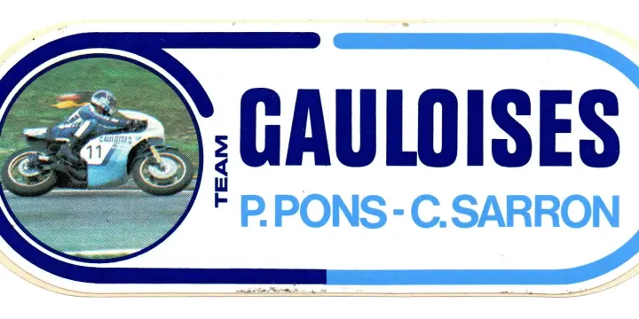 Autocollant Gauloises P. Pons C. Sarron