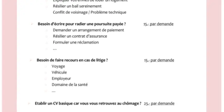 Besoin d'aide pour un courrier ? Faire un CV ?