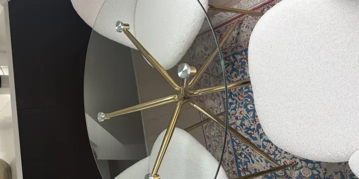 Table ronde en verre trempé