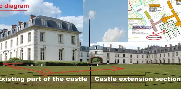 Pour investisseur immobilier hôtelier à 45 km sud Paris CHATEAU DE 8000 m² + 16320 A BATIR
